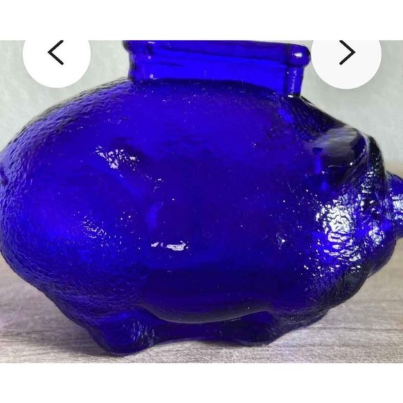 Vintage Small Cobalt Blue Glass Piggy Coin Money Bank•MINT CONDITION•I have ten - Picture 5 of 10